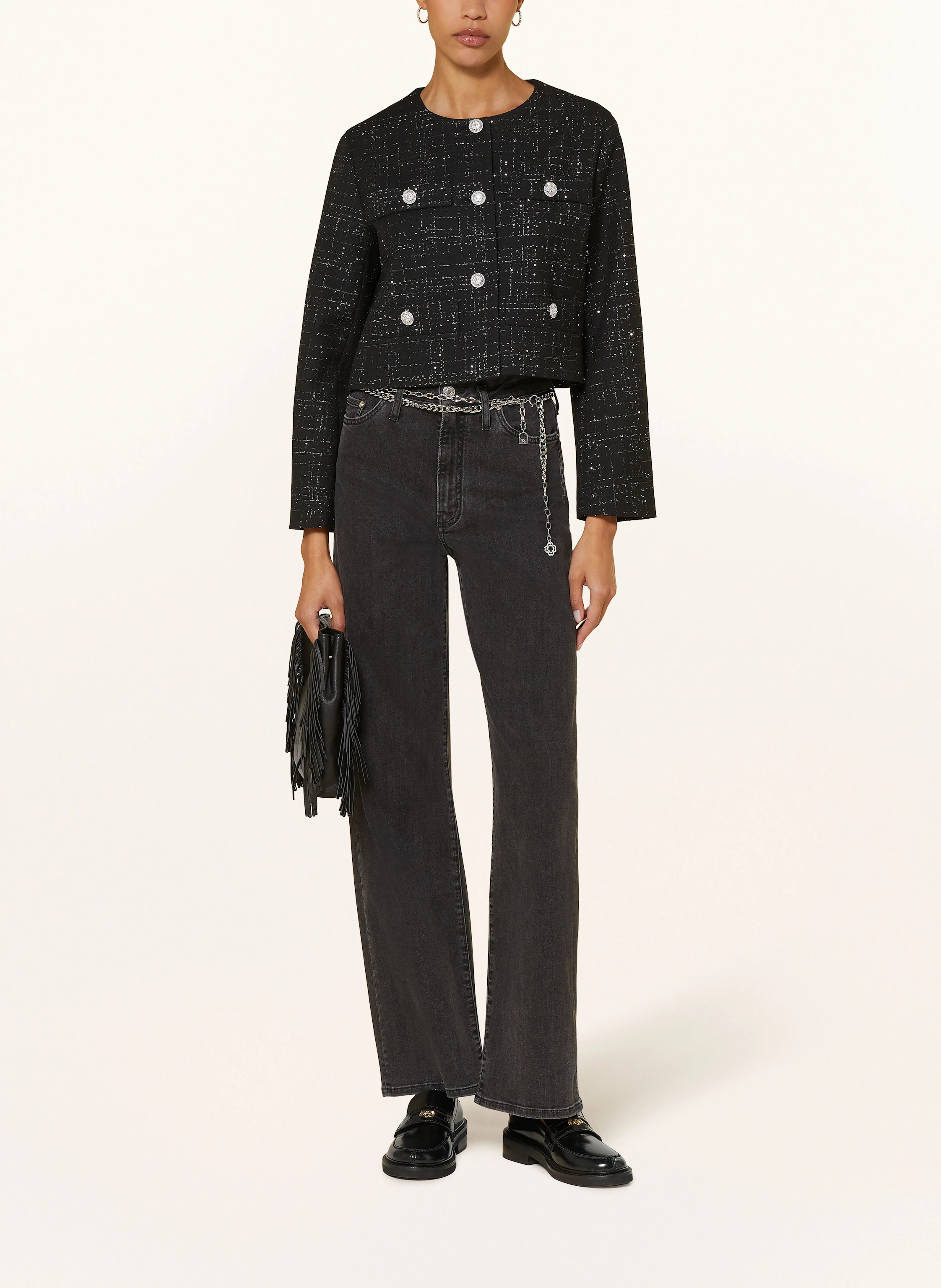 maje Blazer mit Pailletten und Glitzergarn