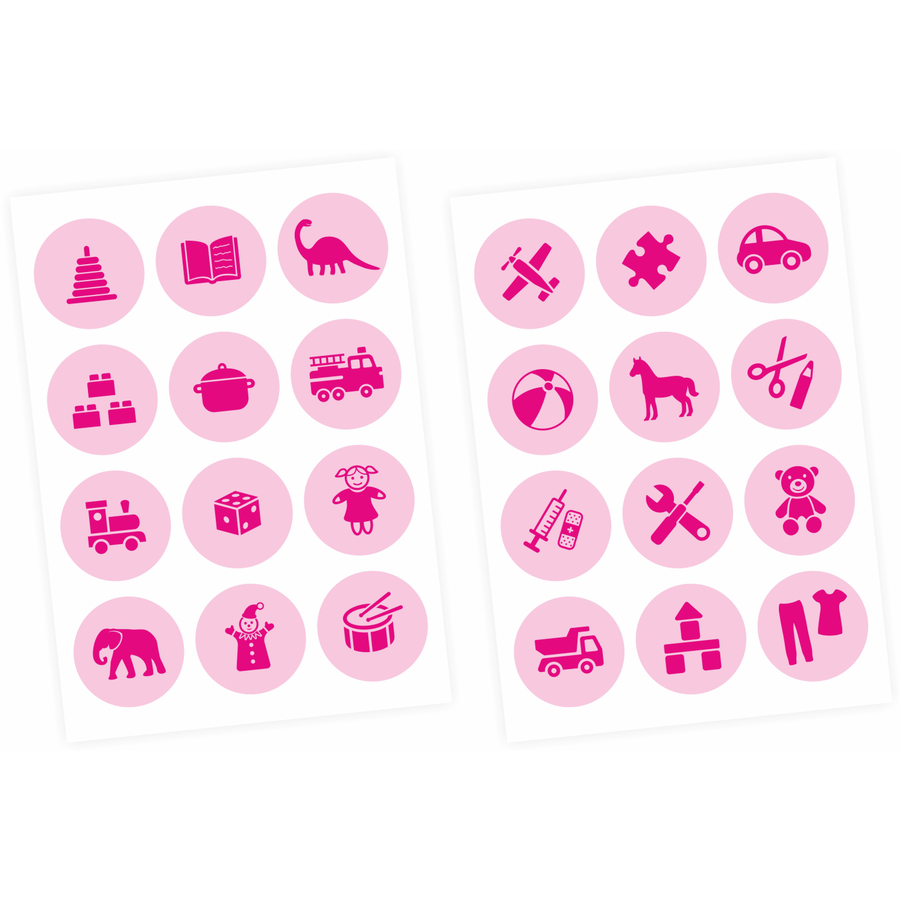 Nikima Möbelaufkleber Ordnungssticker für Spielzeug PINK ROSA pink