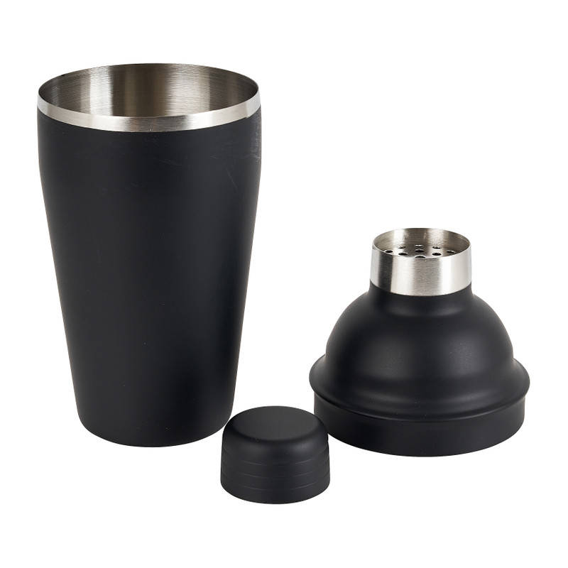 Cocktailshaker - zwart - 8,5x21 cm
