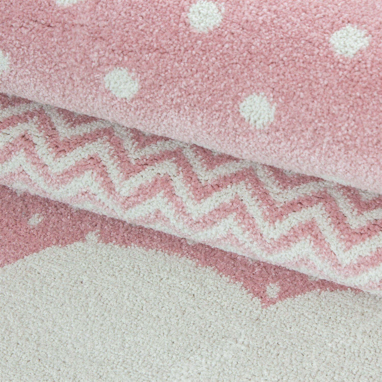 Wunderschöne Kinderteppich rechteckig/ Rund, Höhe 7 mm, Wolken Motiv, Kurzflor