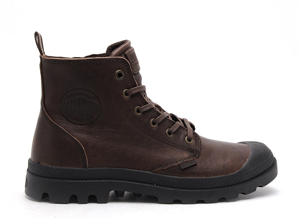 Palladium boots bottine homme pampa  zip leather marron