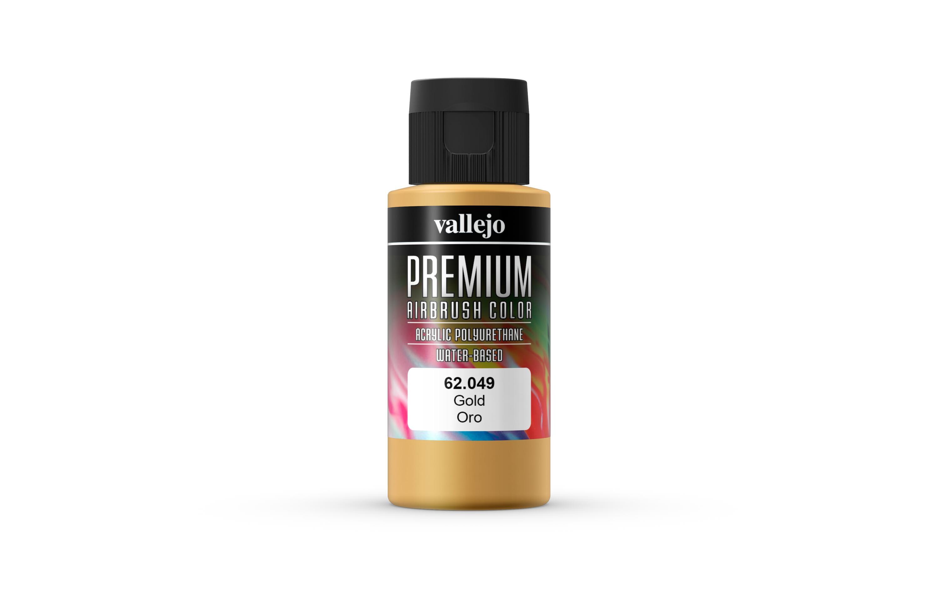Airbrushfarbe Premium, Pearl & Metallics, Gold, 60 mlPremium Airbrush Farbe zum Lackieren von Lexan, Polycarbonat, Glasfaser, Metall und Polyethylene