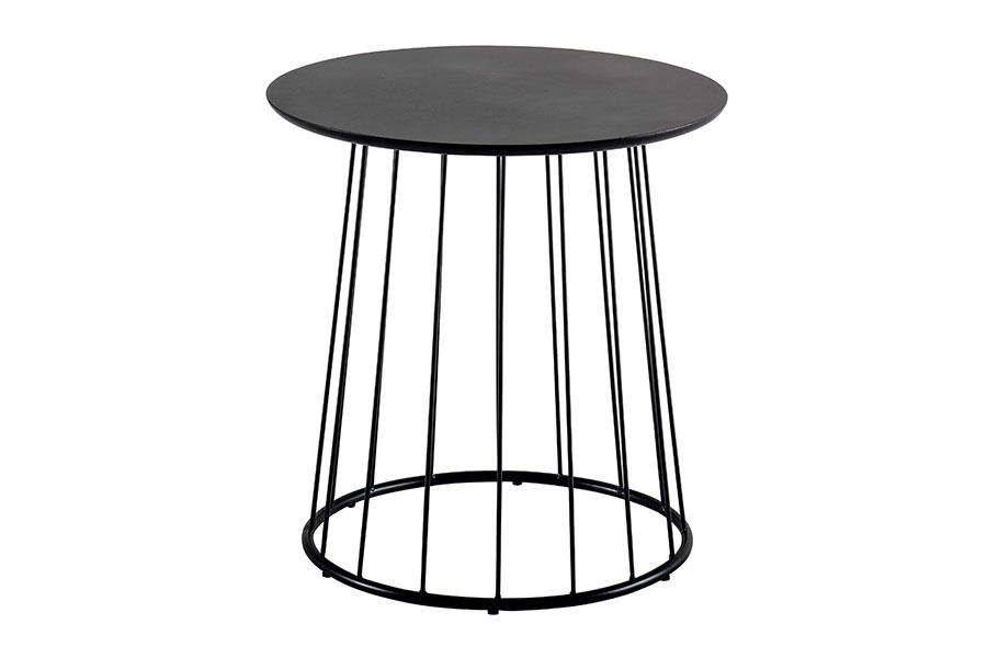 Ava småbord Sortlakkert plate med sort understell i stål
