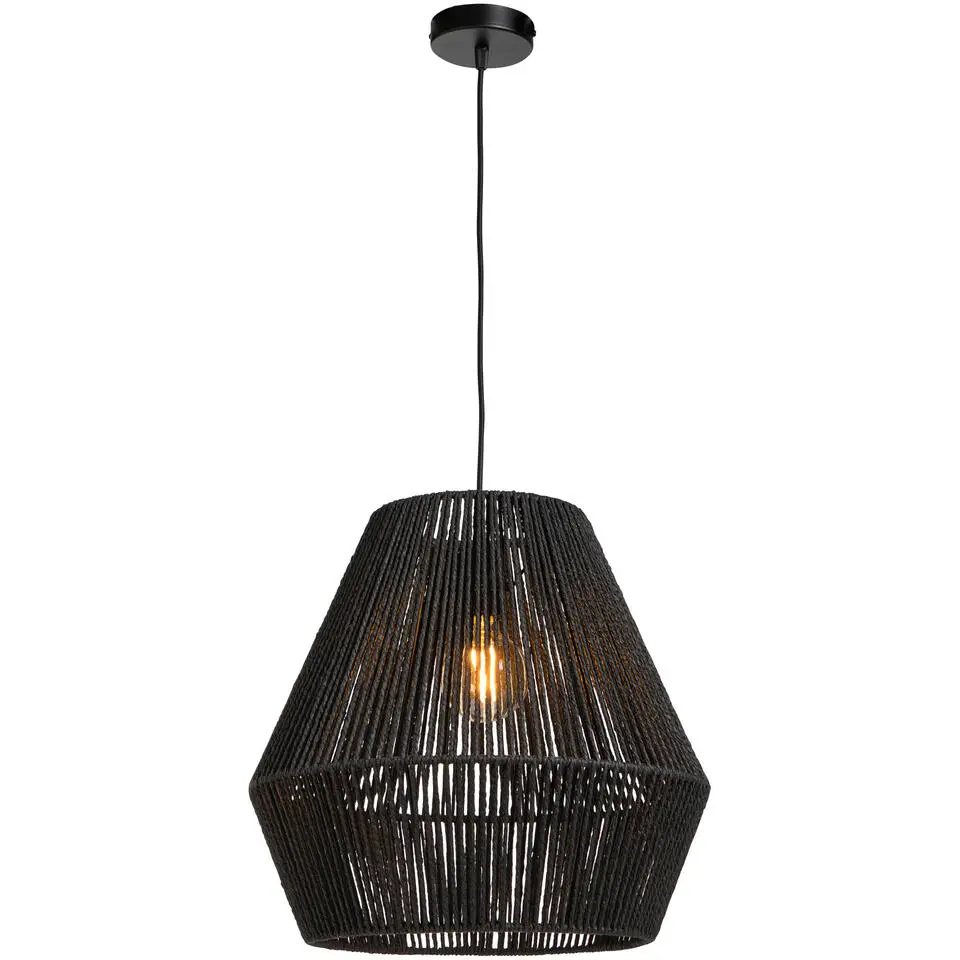 Pendel hanglamp zwart met schroefdraad voor kap - E27 - 100 cm