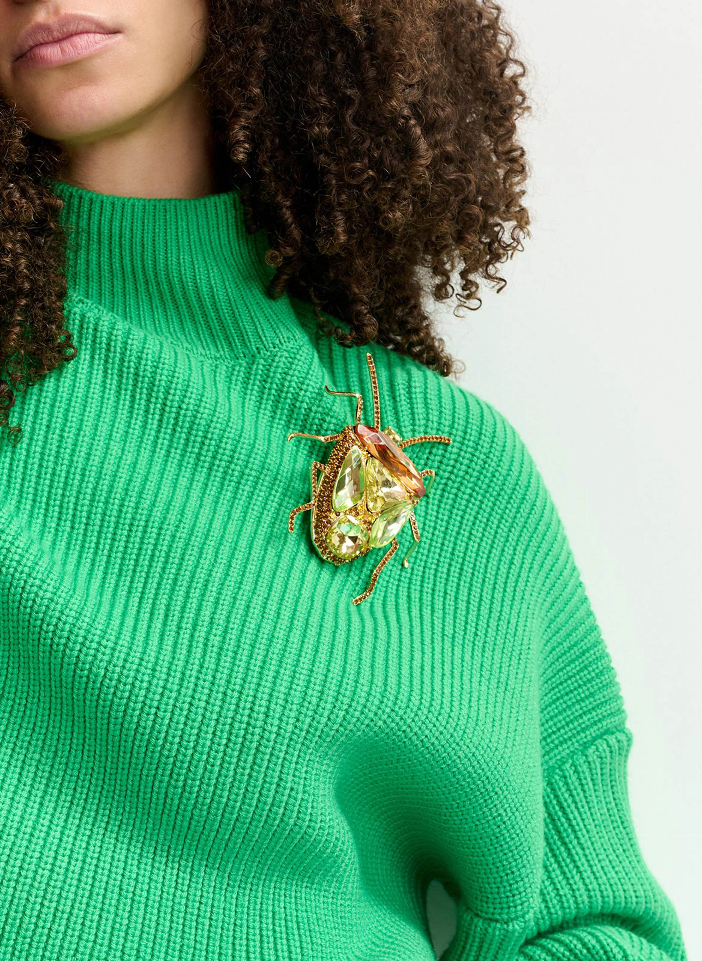 GINSECT - Broche scarabée en strass | Vert