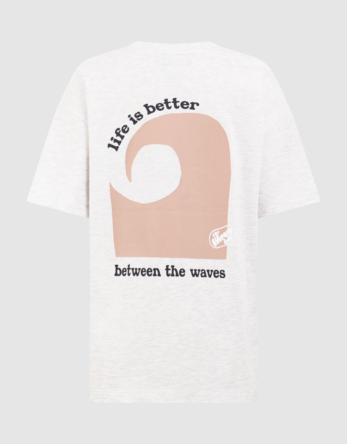 Oversized Waves Artwork T-shirt Lichtgrijs