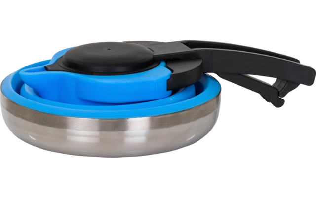 Berger Falt-Wasserkessel Edelstahl blau 1,2 Liter gefaltet 6 cm hoch