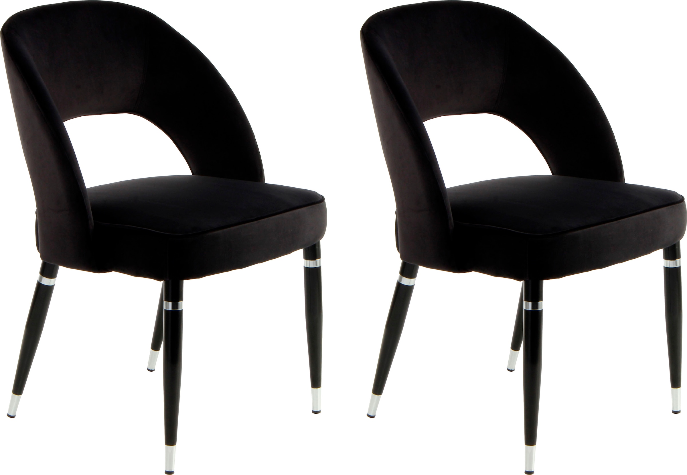Kayoom Polsterstuhl »Stuhl Courtney 525 2er-Set, 2er-Set Stühle, komfortables Sitzgefühl« (Set) 2 Stk.samtweicher Bezug, modern, weicher Stoffbezug
