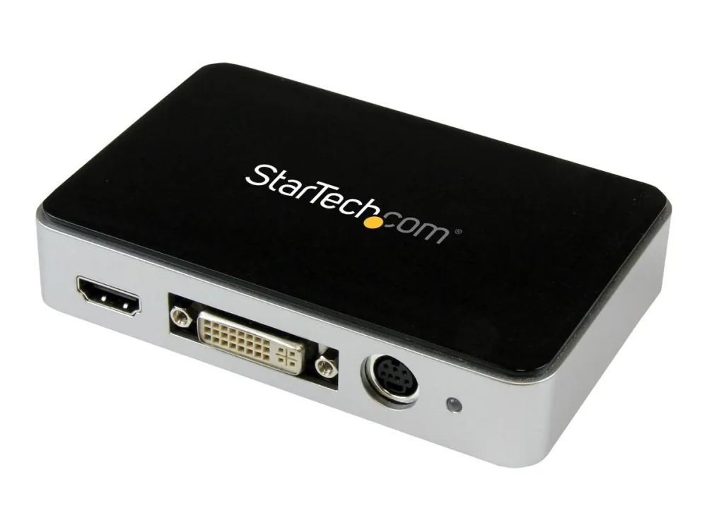 StarTech.com HDMI Video Capture Device - 1080p - 60fps Game Capture Card - USB Video Recorder - with HDMI DVI VGA (USB3HDCAP) - Videooptagelsesadapter - USB 3.0 - NTSC, PAL, PAL-M, PAL 60 - sort