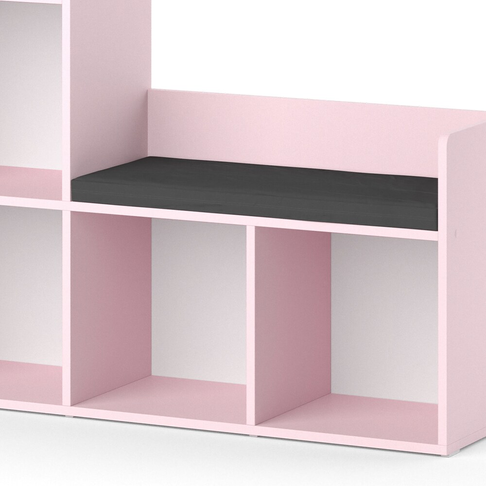 Vicco Regal mit Sitzbank Luigi 107 x 88 cm, Rosa, Kinderzimmer, große Fächer