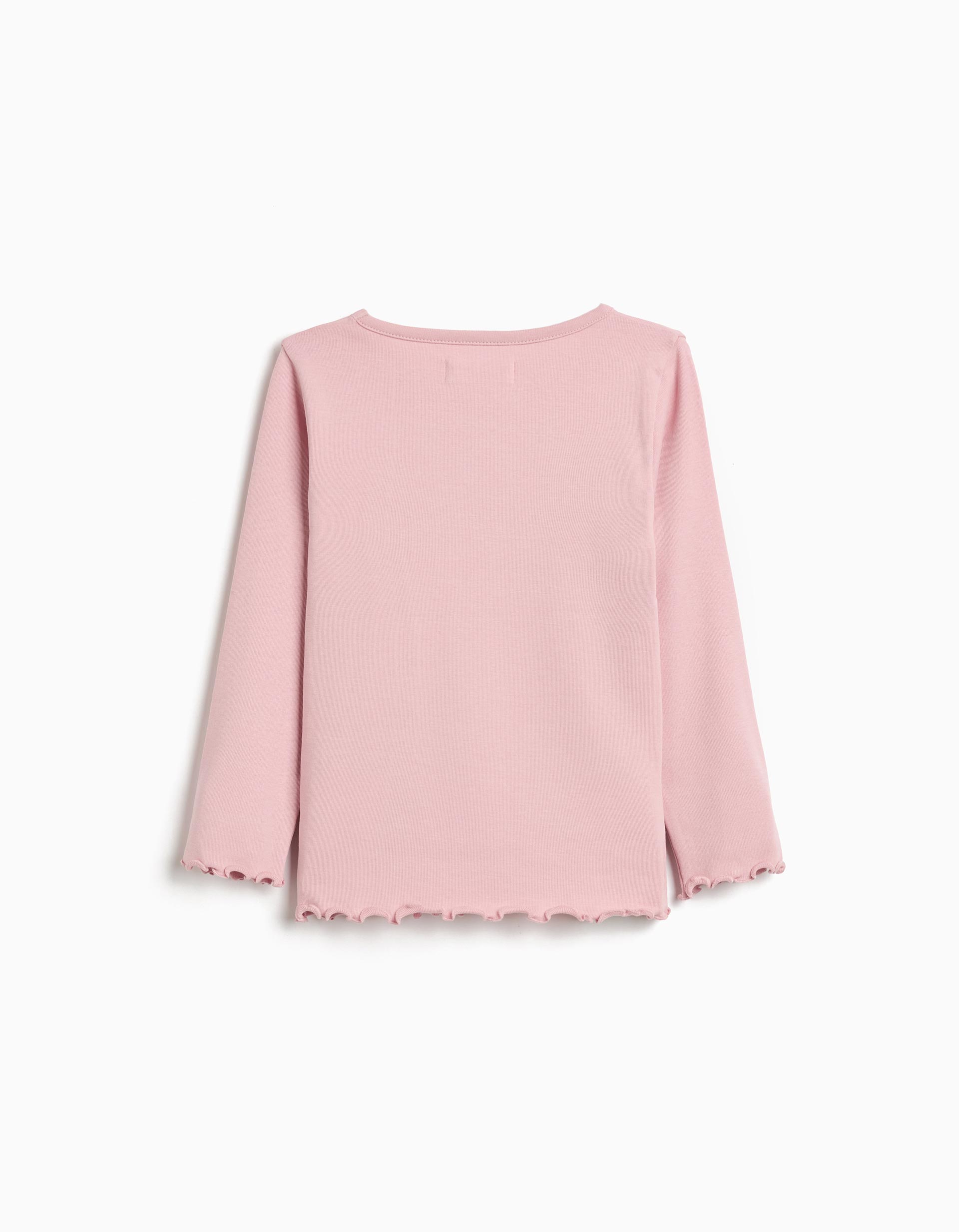 T-shirt de Manga Comprida, Menina, Rosa Claro