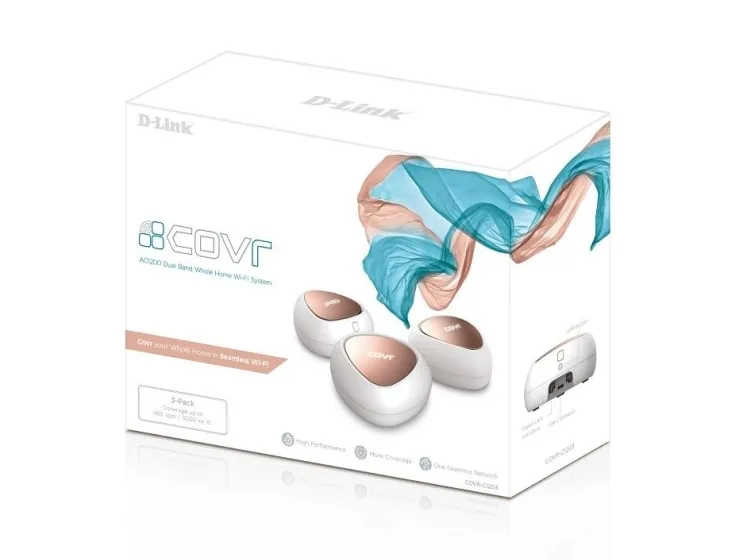 [OUTLET] - D-Link Covr Whole Home - Wi-Fi-system (3 forlængere) - op til 465 m2 - GigE, 802.11ac Wave 2 - 802.11a/b/g/n/ac Wave 2 - Dual Band