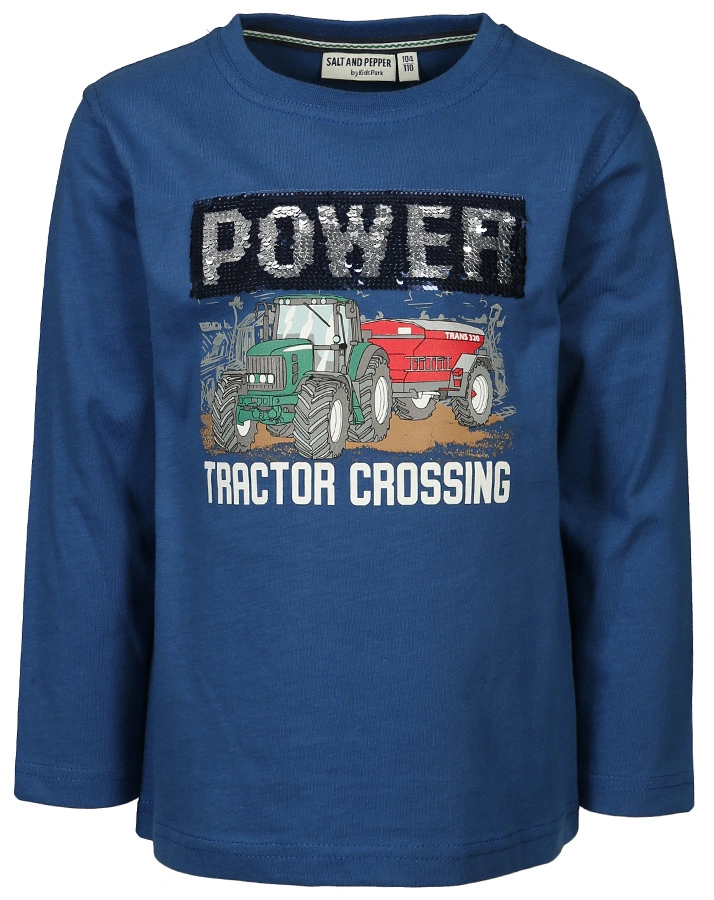 Langarmshirt POWER mit Wendepailletten in arctic blue