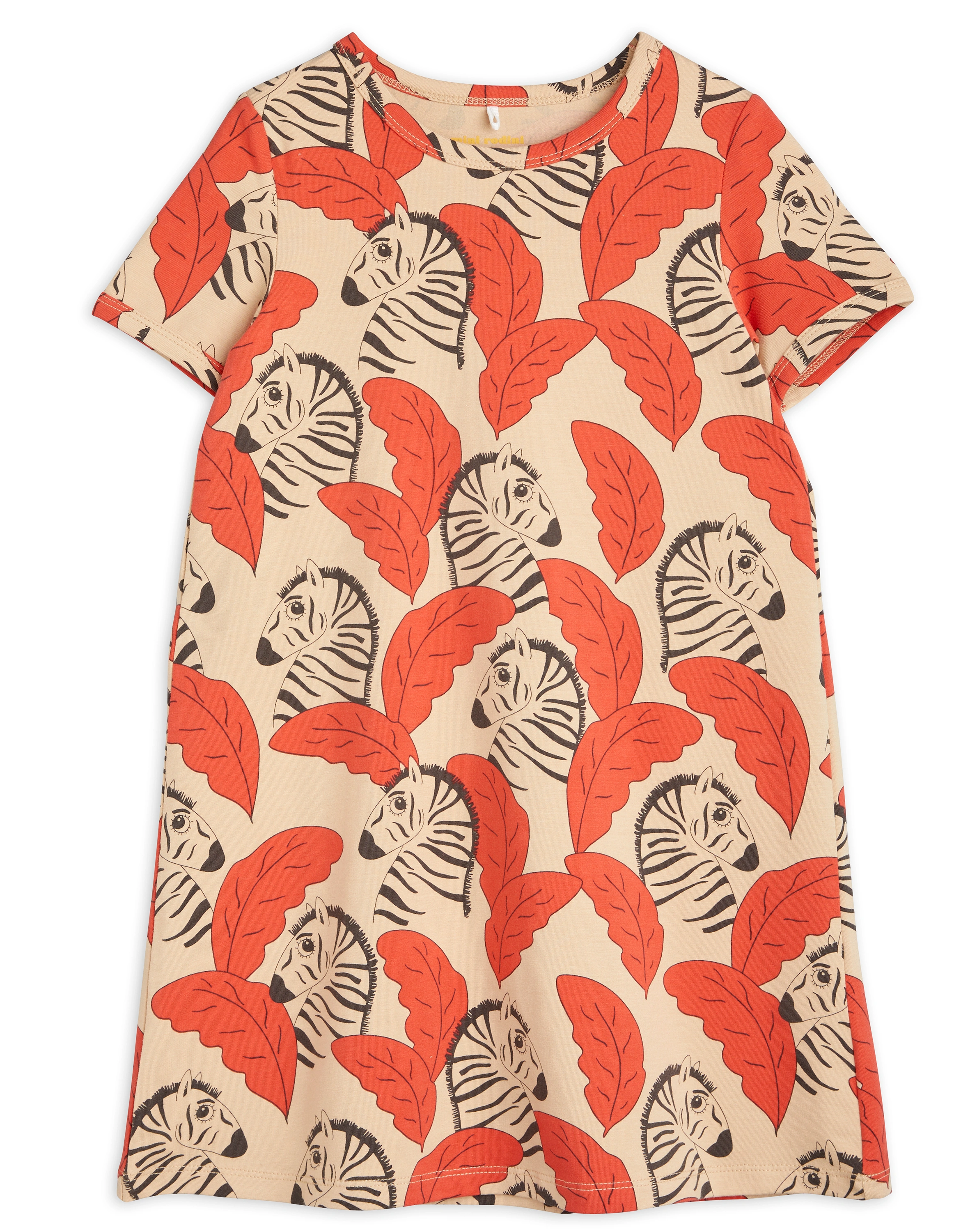 Kurzarm-Kleid ZEBRAS AOP in red
