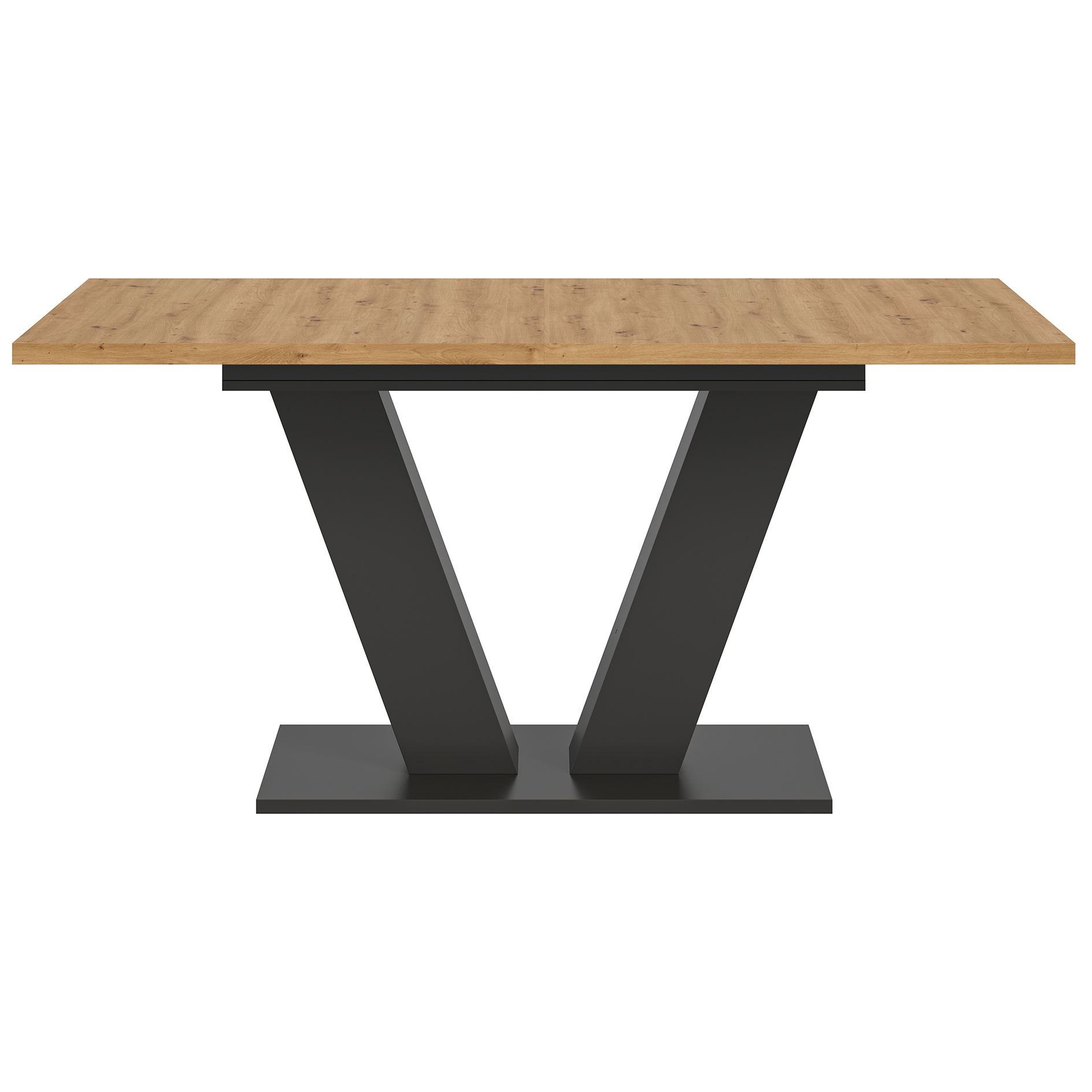 Esstisch MOTION -Artisan Eiche - grau - ausziehbar - V-Gestell