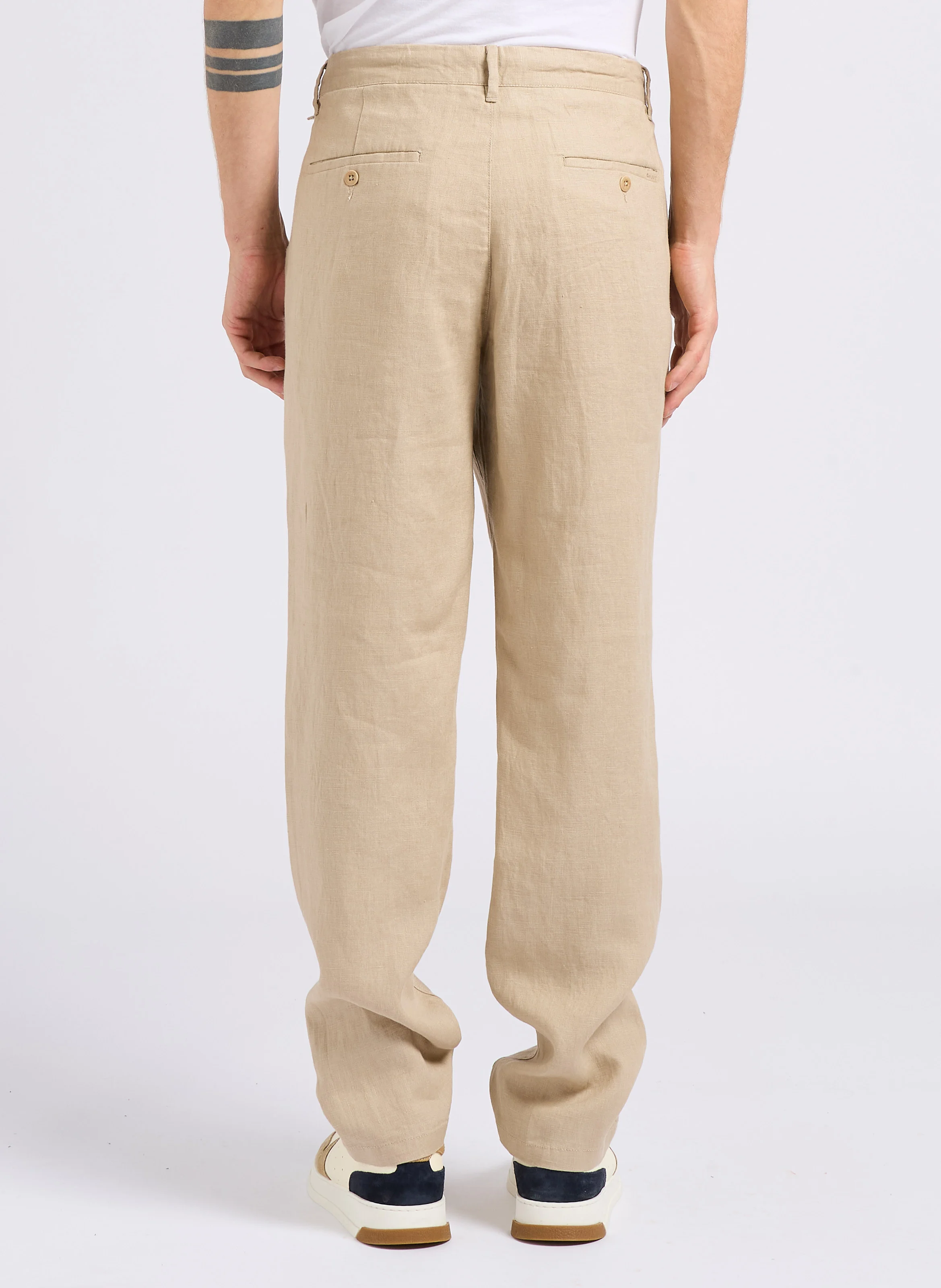 Pantalon droit en lin | Gris