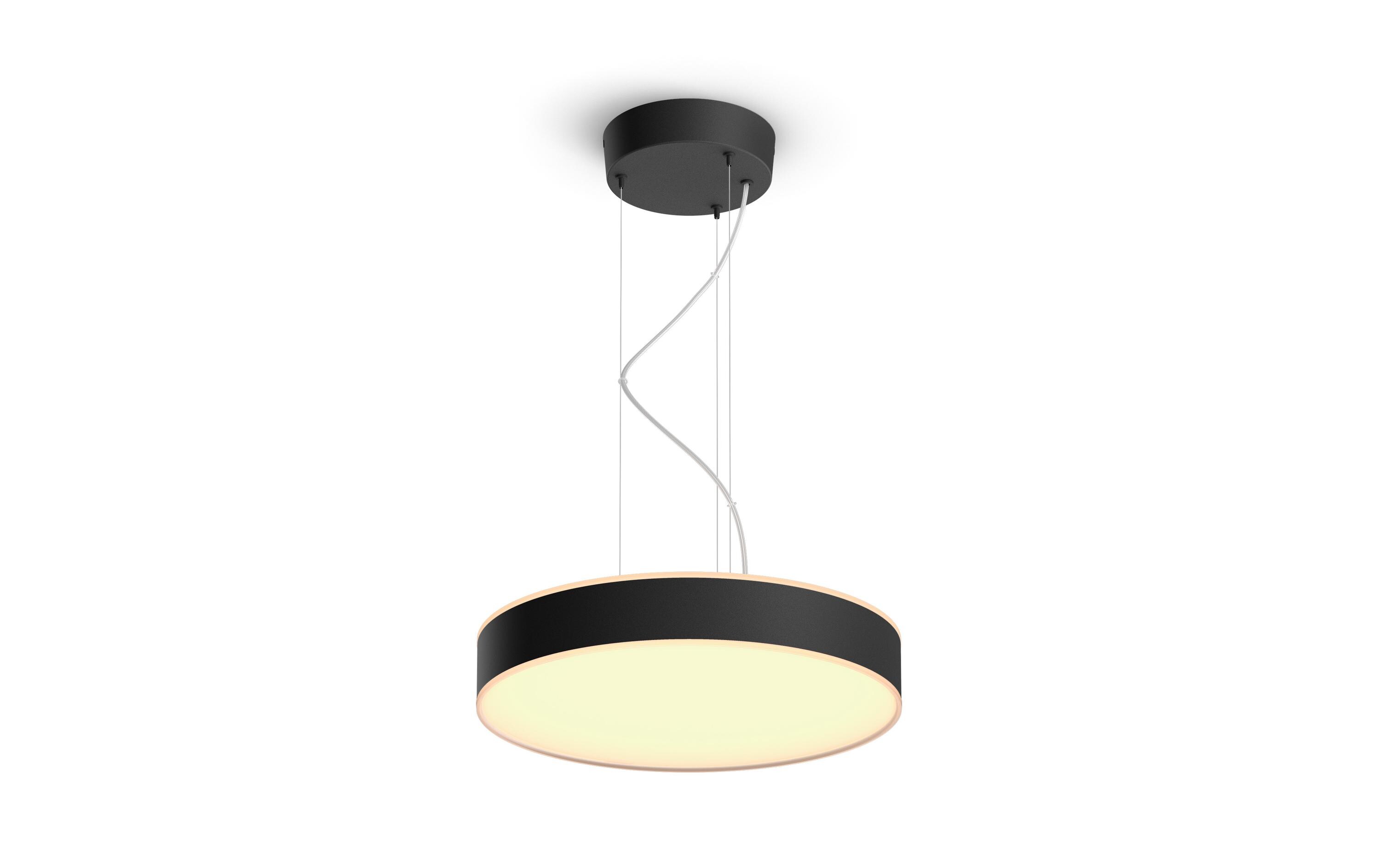 White Amb. Enrave Pendelleuchte schwarz 3300 lm + Dimmer<br>Pendellampe steuerbar mit Philips Hue