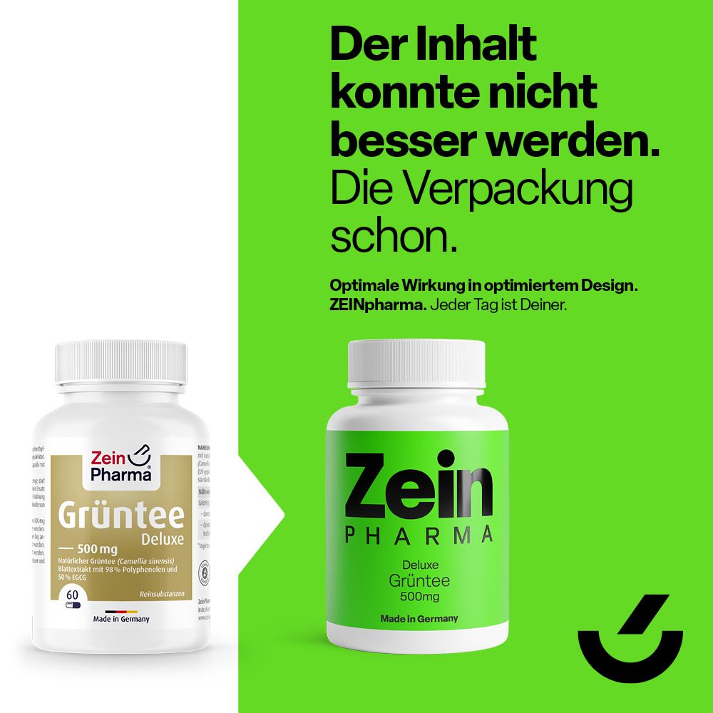 ZeinPharma® Grüntee Extrakt Kapseln Deluxe 500 mg