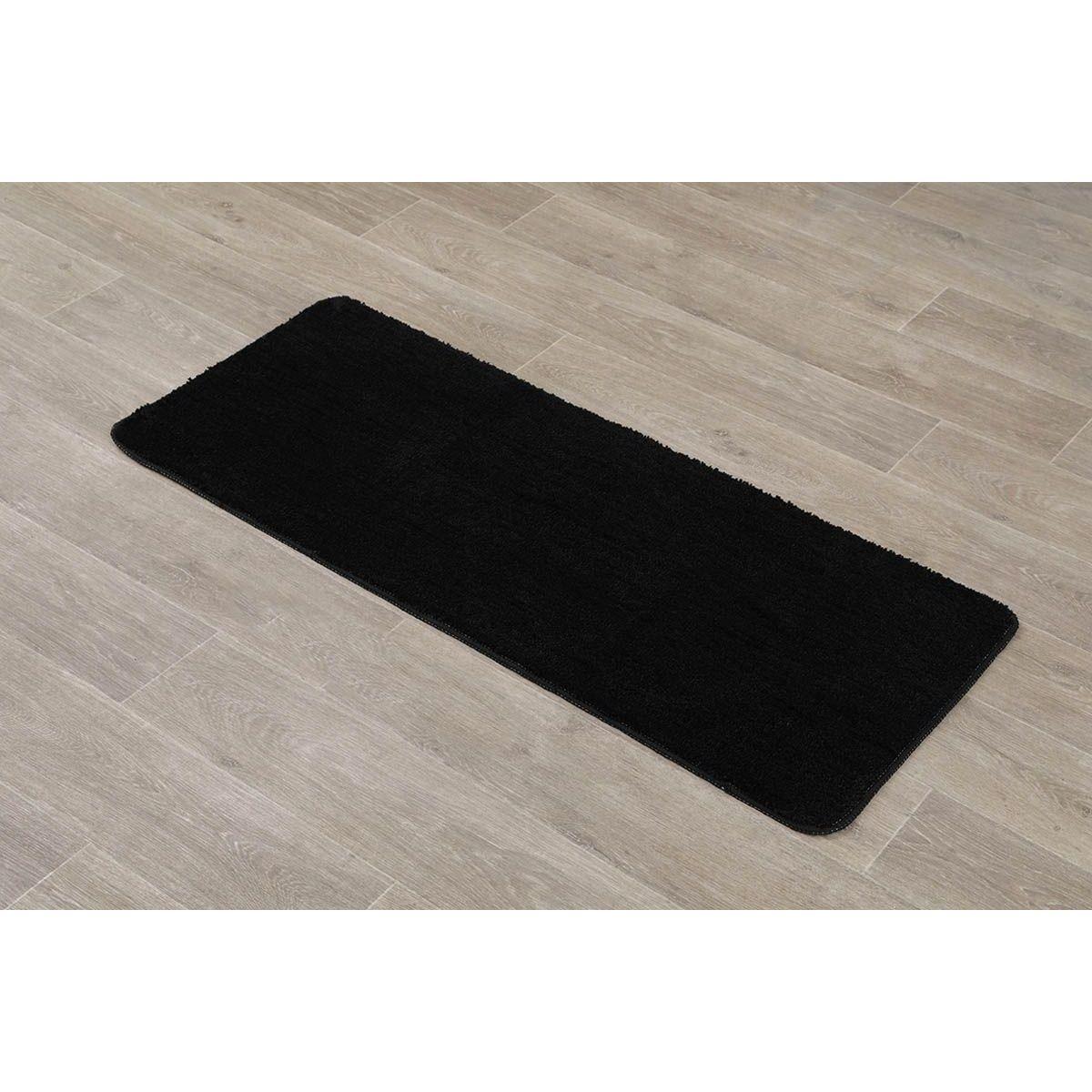 TAPIS MICROFIBRE DOUBLE VASQUE 50X120CM NOIR
