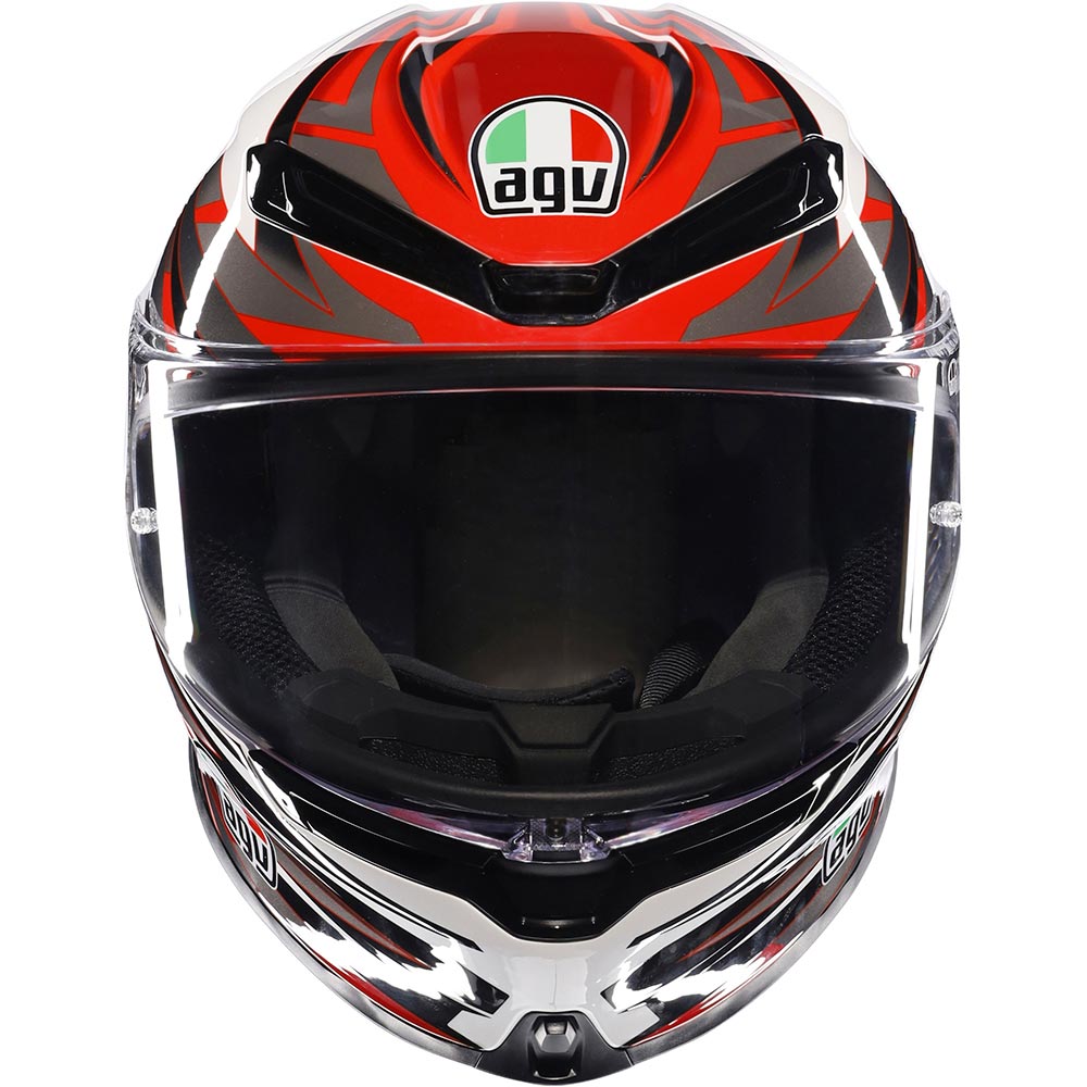 AGV - Casque K6 S Reeval Blanc / Rouge / Gris