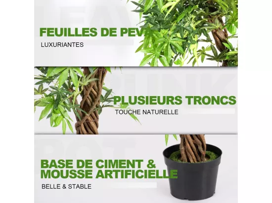 Arbre Artificiel Plante Artificielle en Pot Convient pour Intérieur ou Extérieur 160 cm