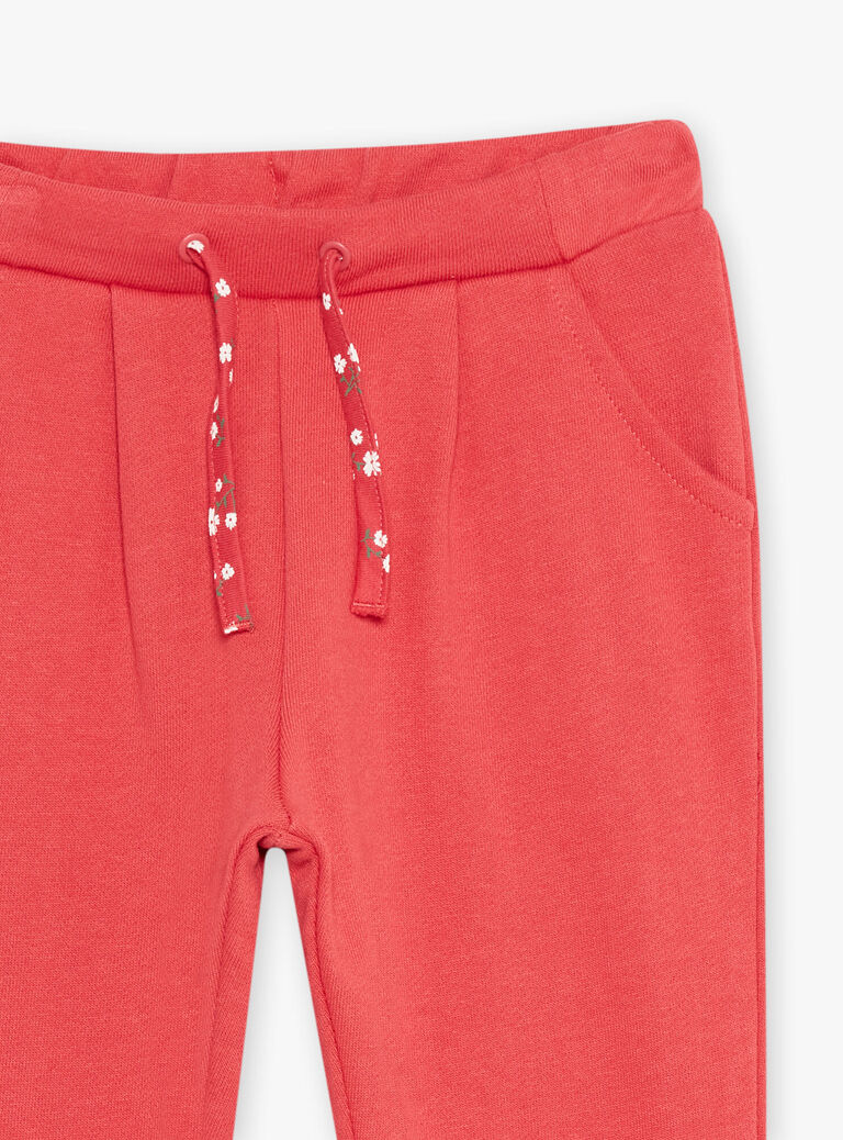 Jogging rouge à fleur