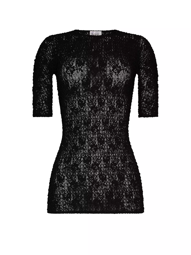 WOLFORD T-Shirt KA STRUCTURED LACE black schwarz