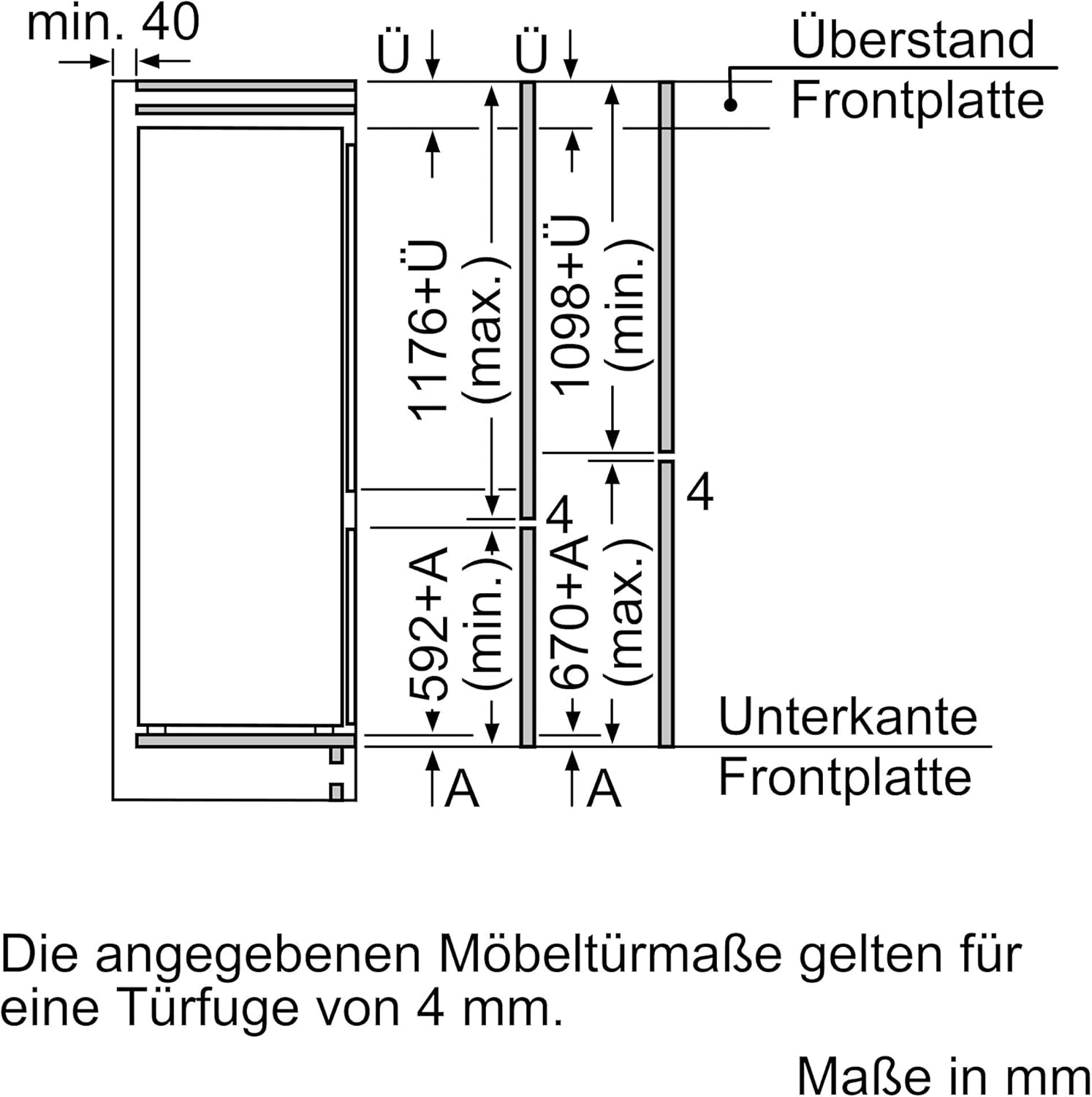 Siemens KI87VVSE0 iQ300 Einbau Kühl-Gefrier-Kombination / E / 216 kWh/Jahr / 200 l / hyperFresh Frischesystem / lowFrost / LED-Innenbeleuchtung / bigBox / Schlepptür