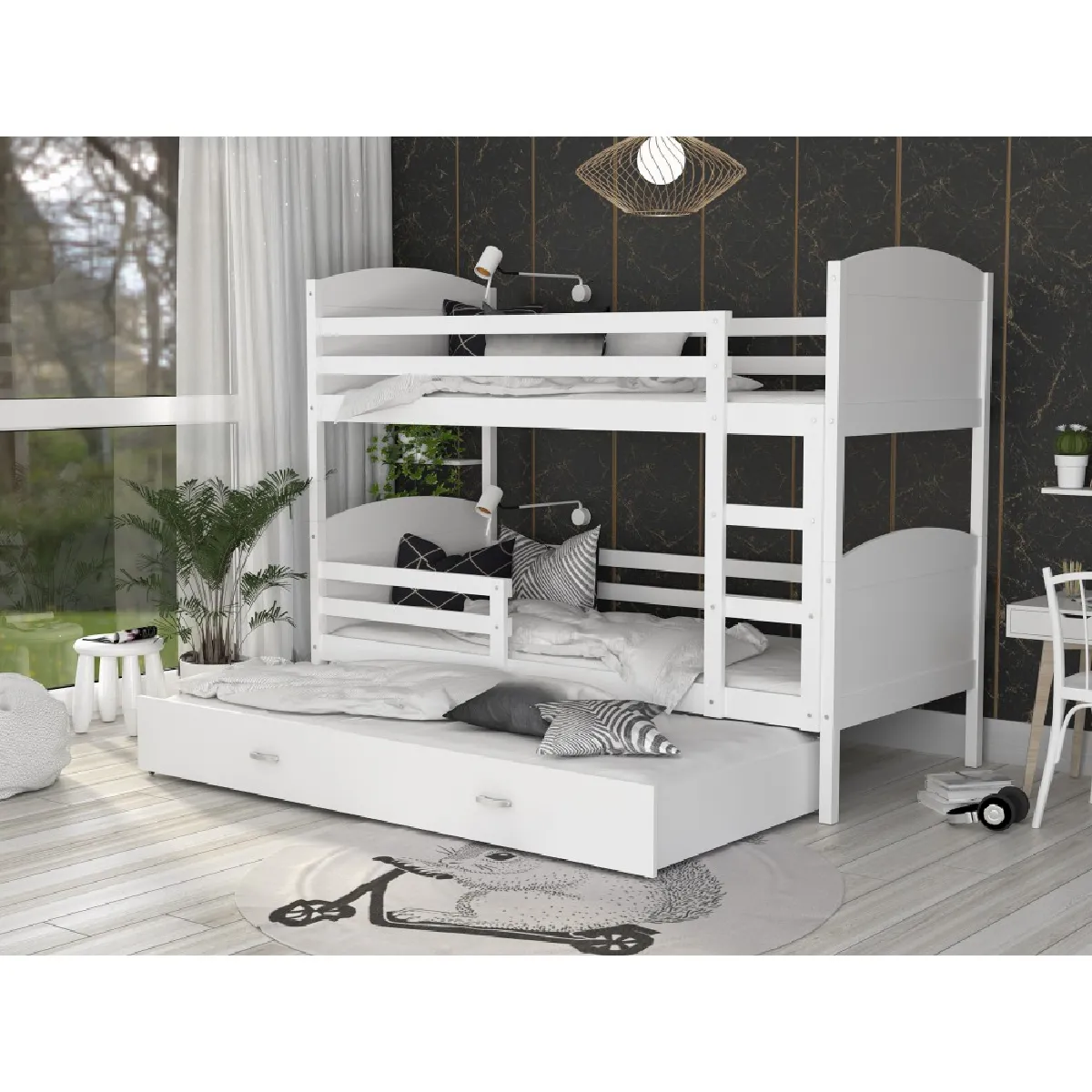 Kids Literie Lit Superposé 3 Places Mateo