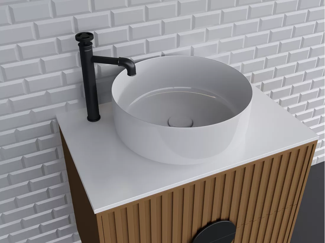 Robinet mitigeur mécanique surélevé - H30,3 cm - Noir mat - KODVA