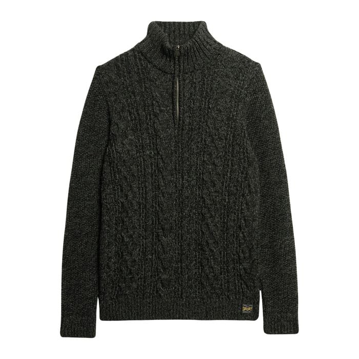 Superdry Jacob Cable Knit Half Zip Trui Heren