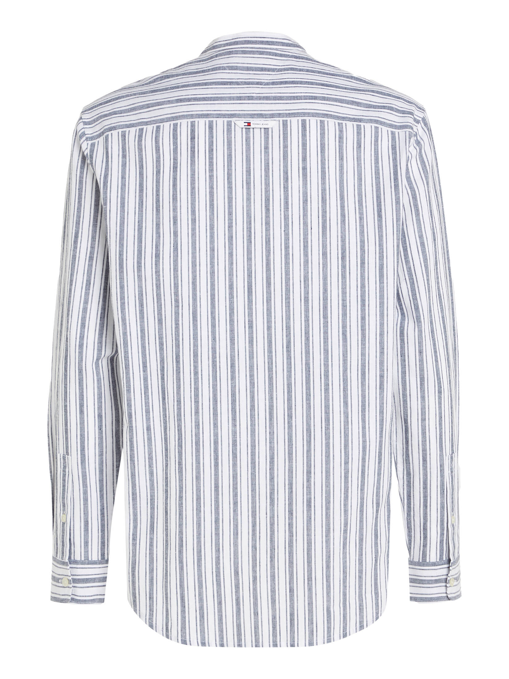Tommy Jeans| Herren Hemd aus Baumwoll-Leinenmischung MAO STRIPE LINEN BLEND SHIRT
