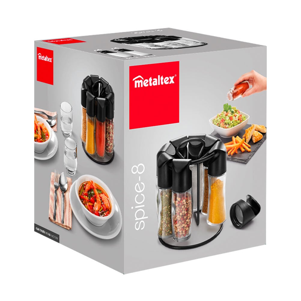 metaltex Gewürzständer Spice-8, Metaltex, Glas/Kunststoff, schwarz