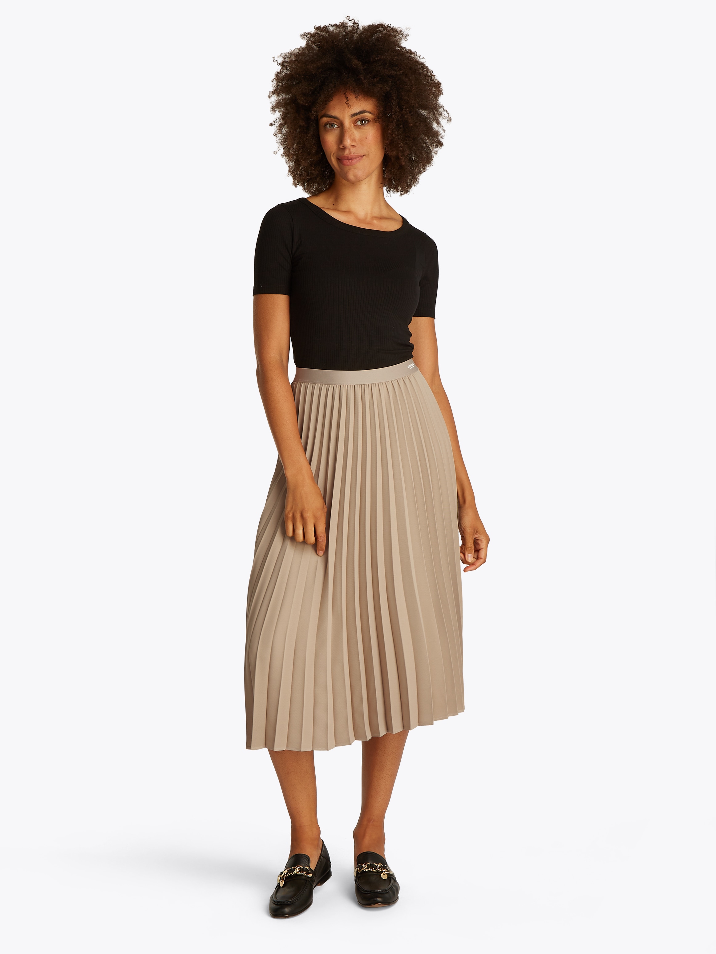 Tommy Hilfiger Plisseerock »FLUID PLEATED PULL ON MIDI SKIRT« mit rundum Falten