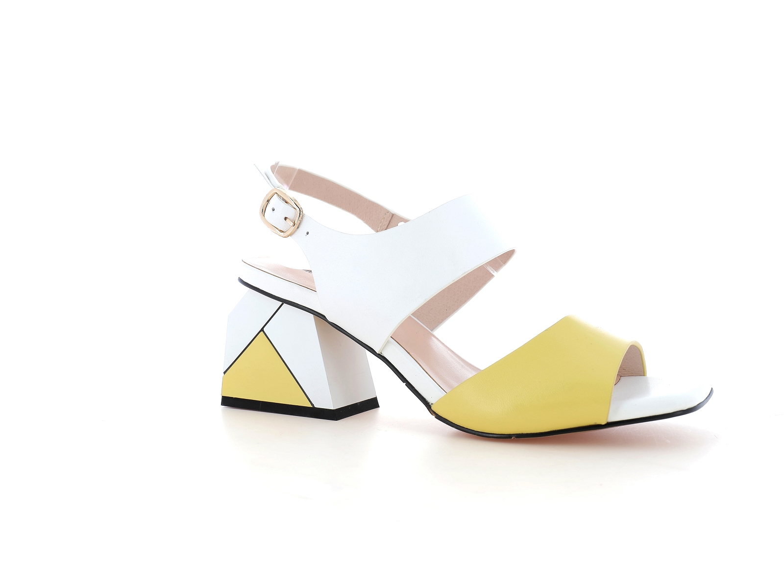 Metamorf ose-RABOUGRI Cuir Blanc-Jaune