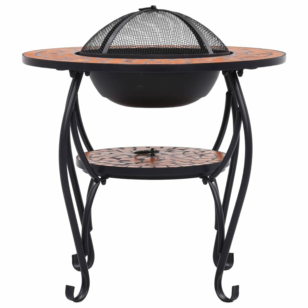 Table de foyer mosaïque terre cuite 68 cm céramique