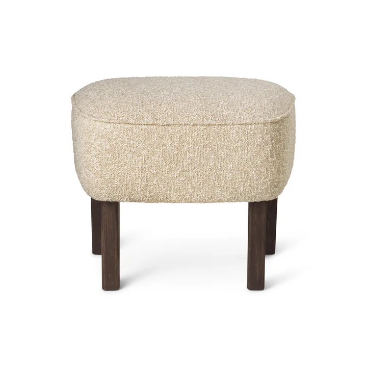 Audo - Ingeborg Fussschemel, Eiche dunkel gebeizt / beige (Sahco Zero 0001)
