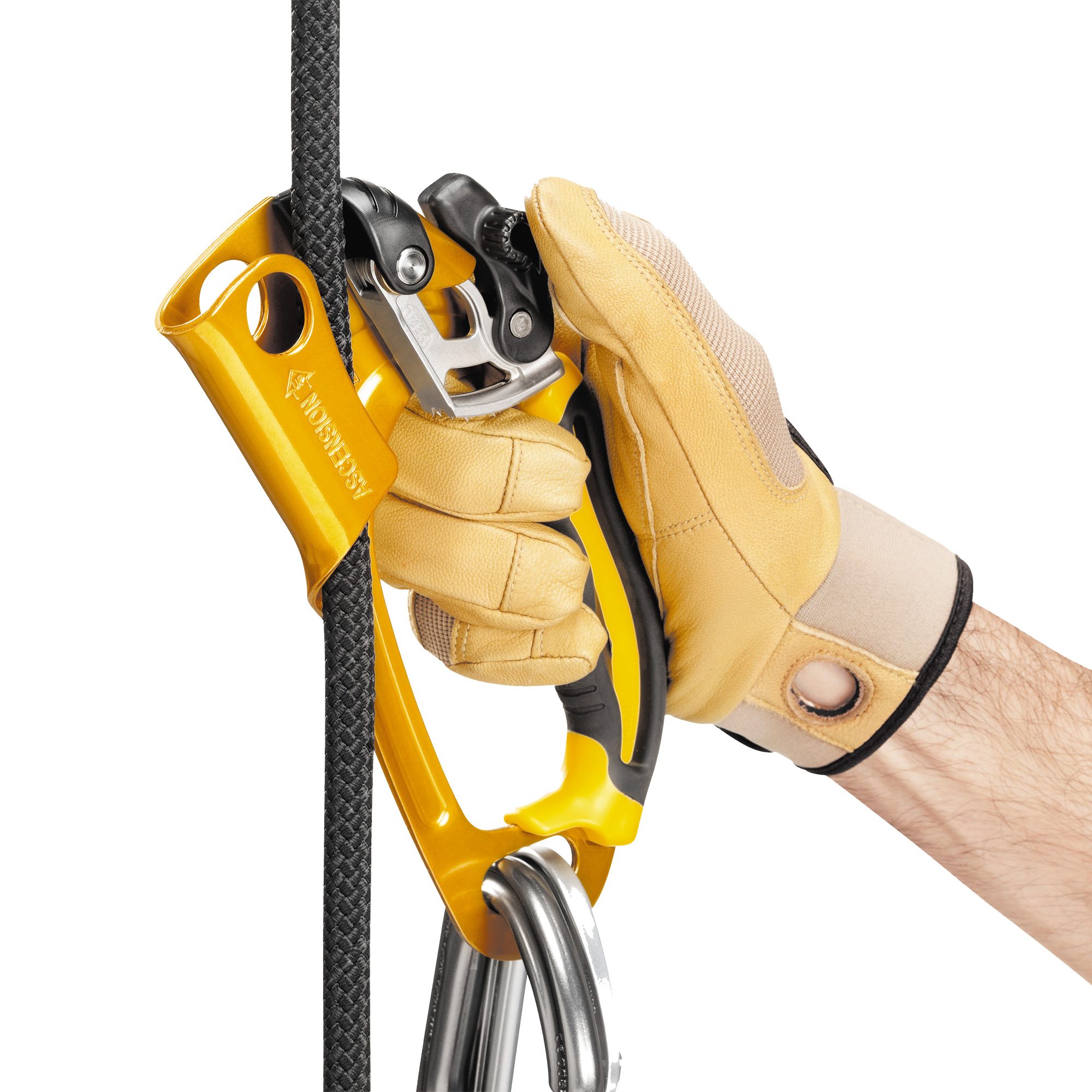 Petzl Ascension Seilklemme Rechts gelb