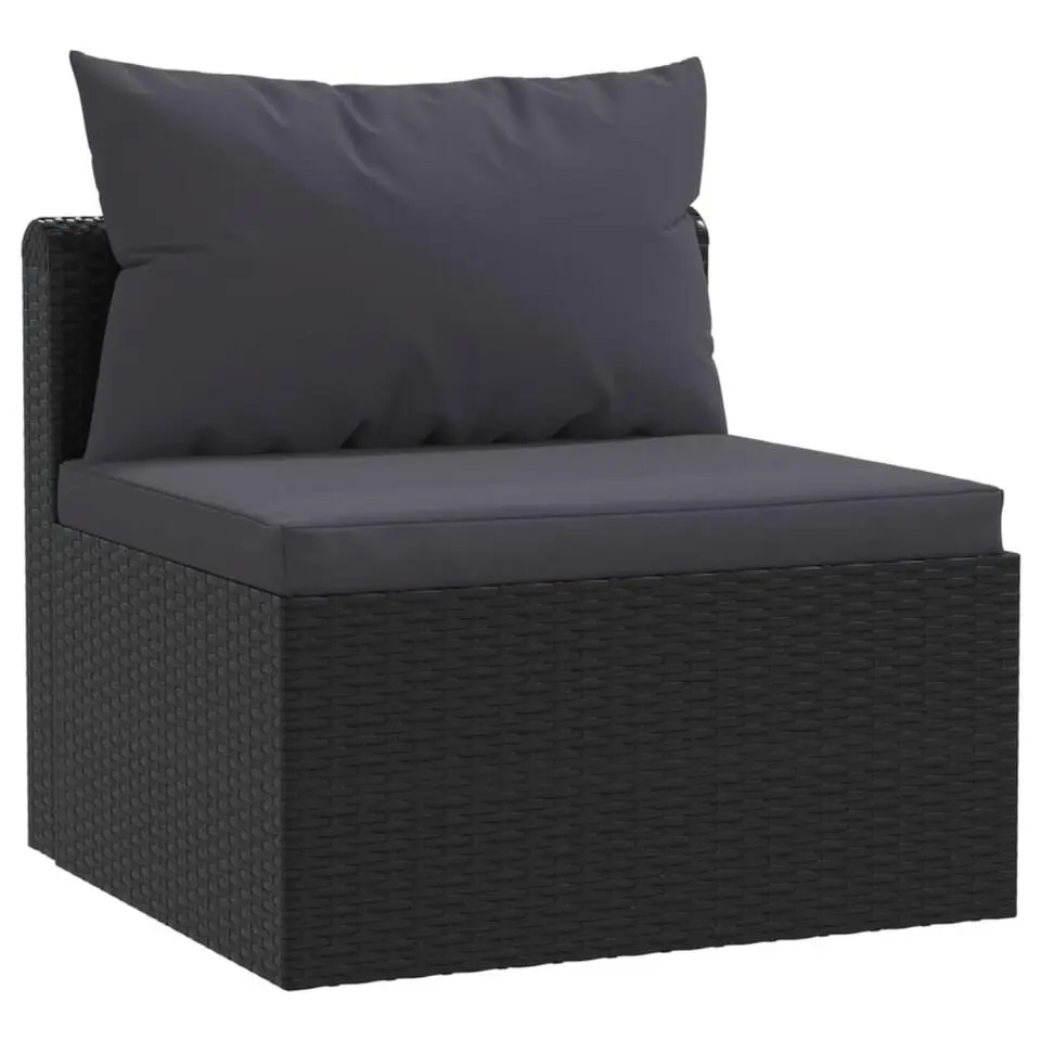 vidaXL - Tuinbank - Zwart - Poly rattan