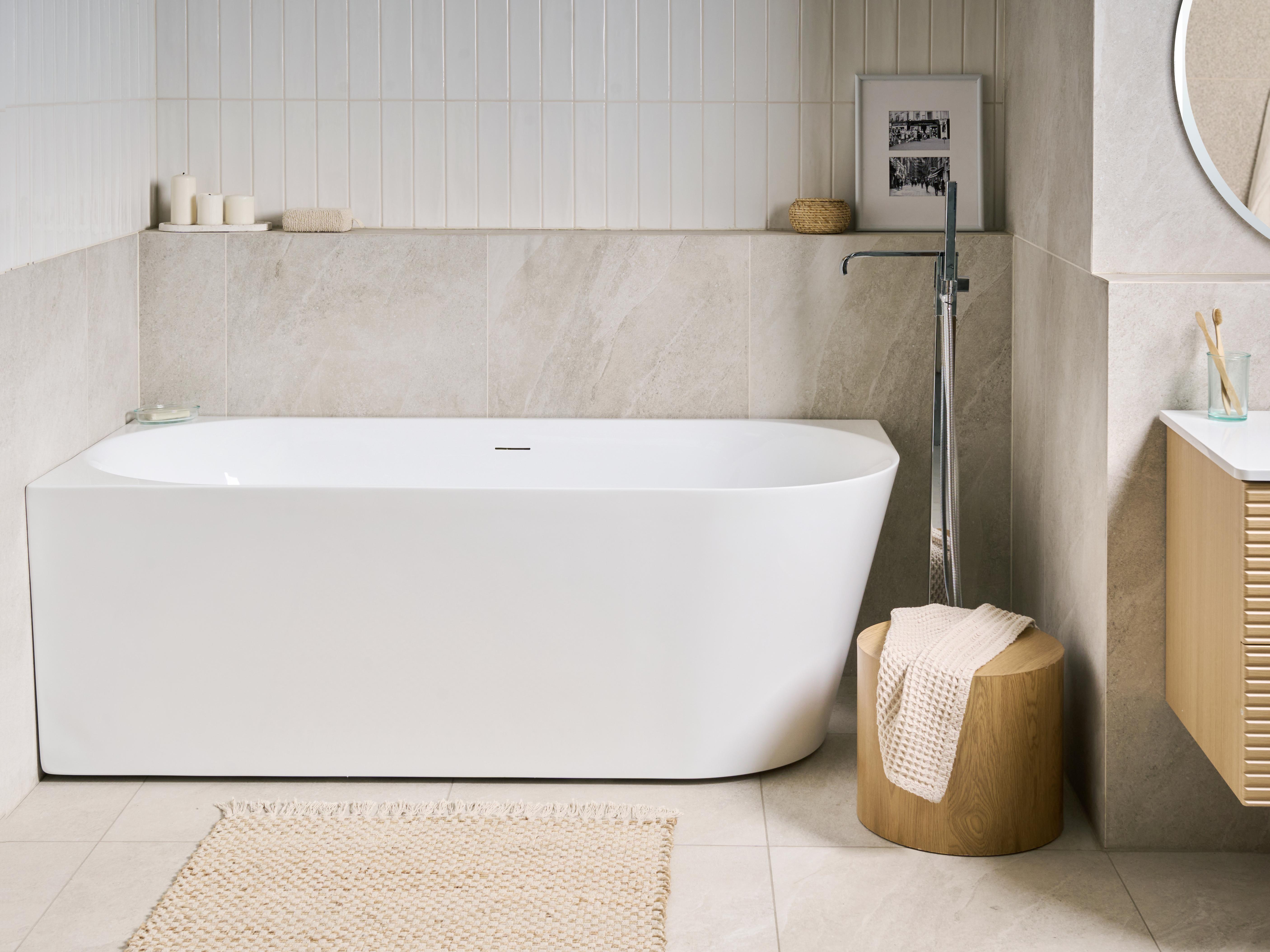 Hoekbad RENACA rechtszijdig 170 x 79 cm Wit