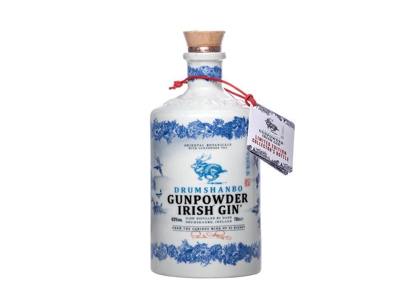 Shed Distillery Gunpowder Irish Gin Ceramic Bottle 0.7 l Hochprozentige Wacholder-Spirituose in Limited Edition