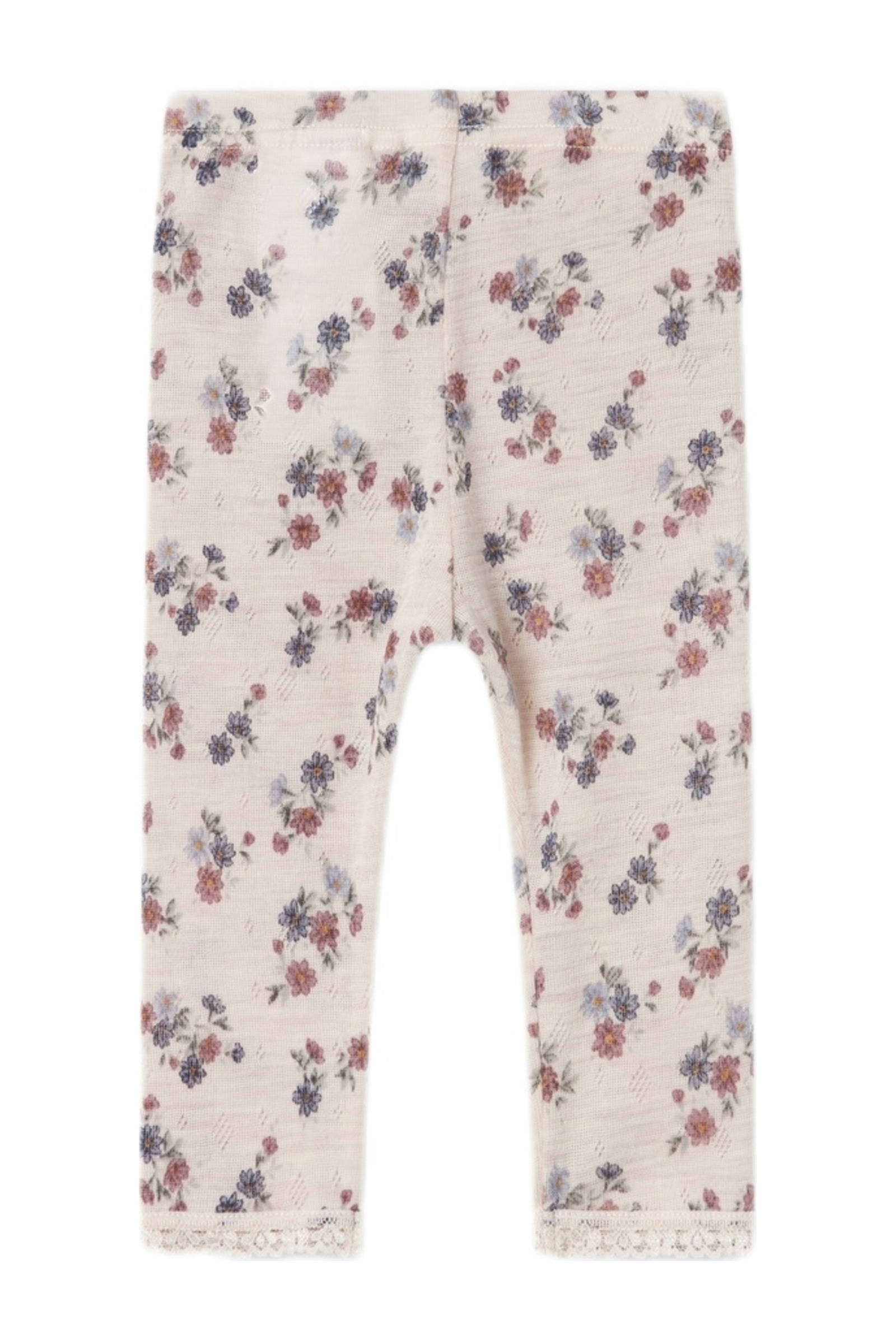 NAME IT wollen baby legging NBFWANG roze/grijs