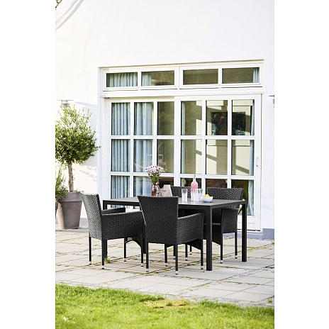 Carlton bord med 4 Fairfield stole - sort