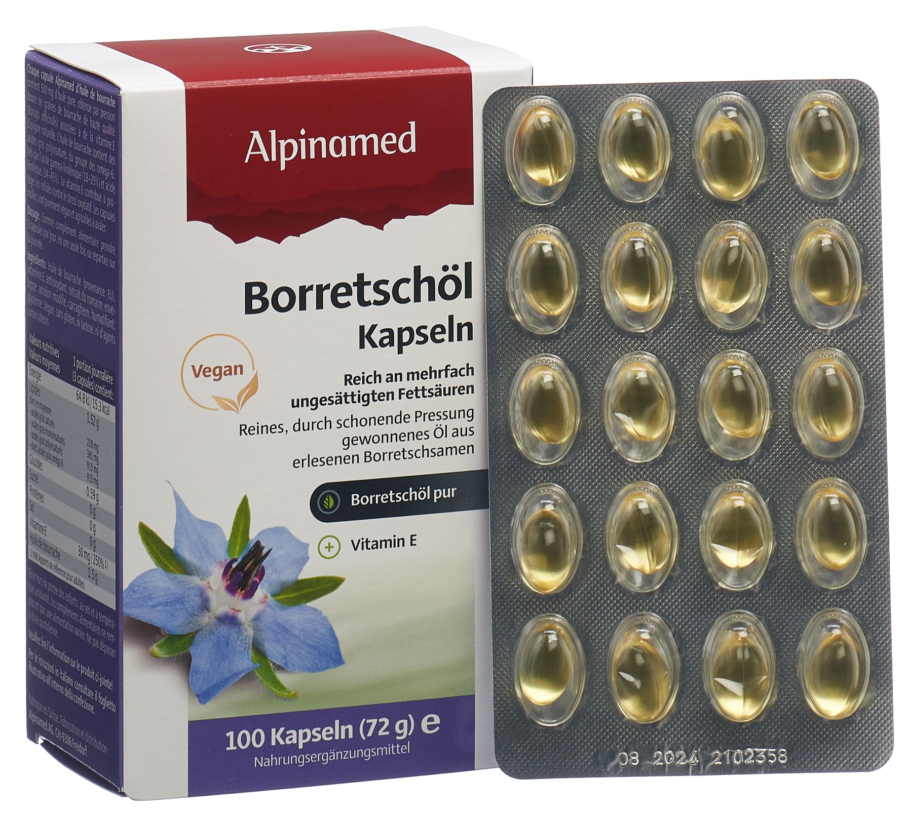 ALPINAMED Borretschöl<br>100 Stück, Kapsel