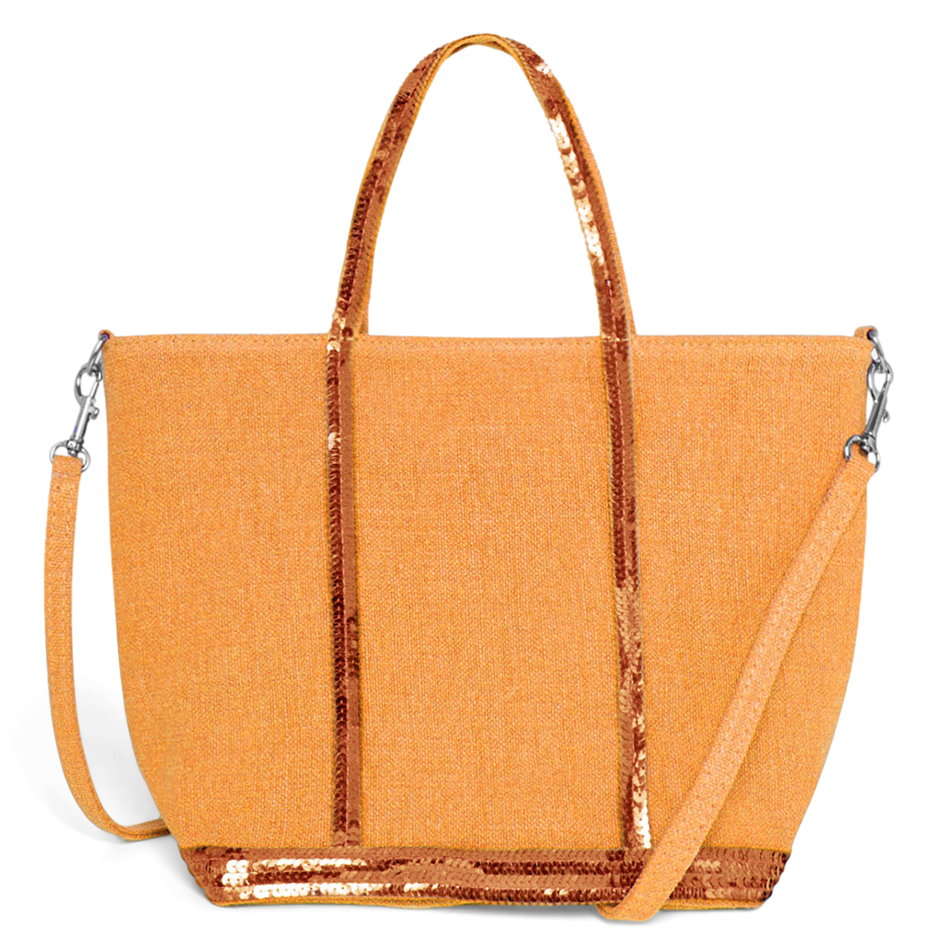 Sac cabas S à sequins en lin| Jaune