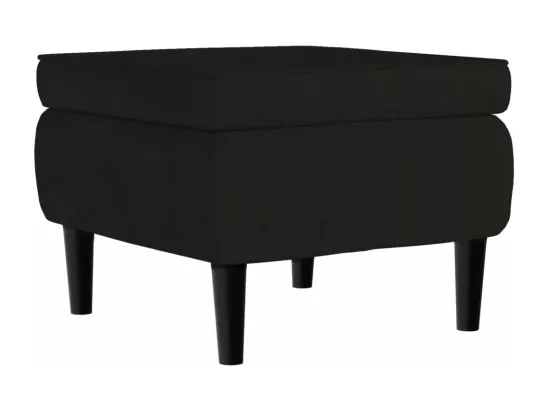 Fauteuil à oreilles avec tabouret noir velours