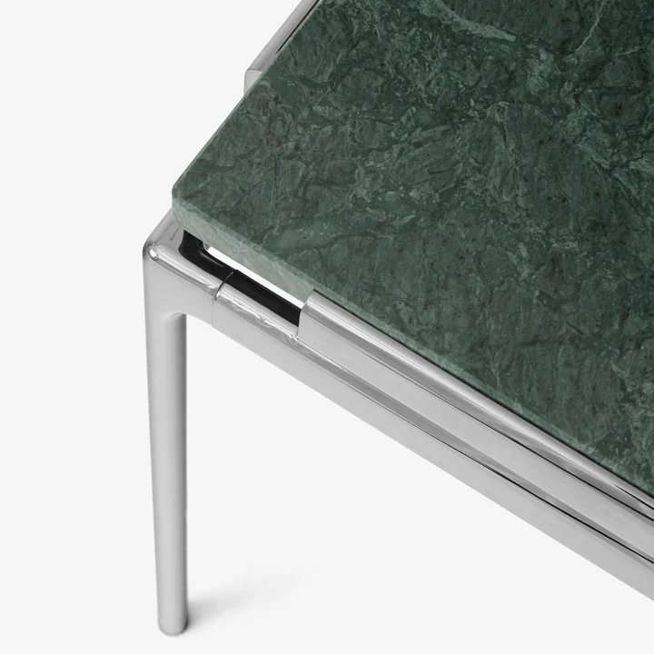 &Tradition - Sett Coffee Table LN12, Bianco Carrara / Chrom dunkel