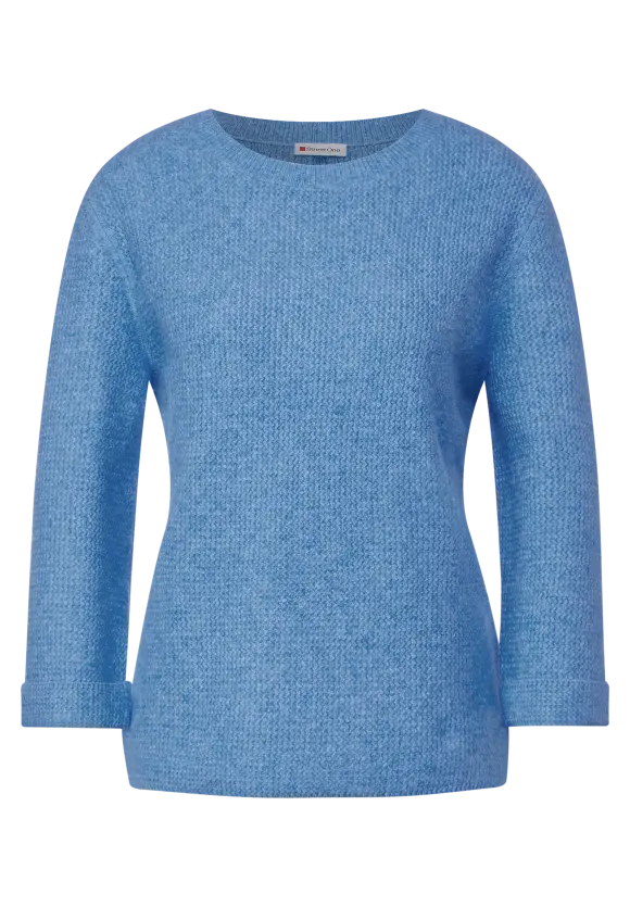 Melange Strickpullover - light spring blue melange