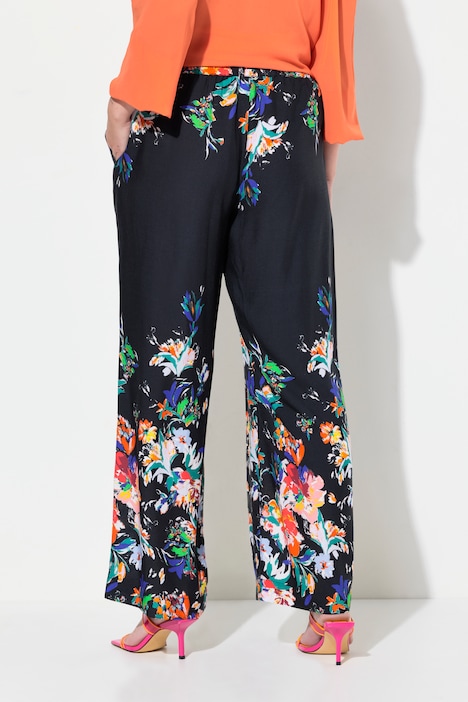 Hose, Wide Legs, floraler Druck