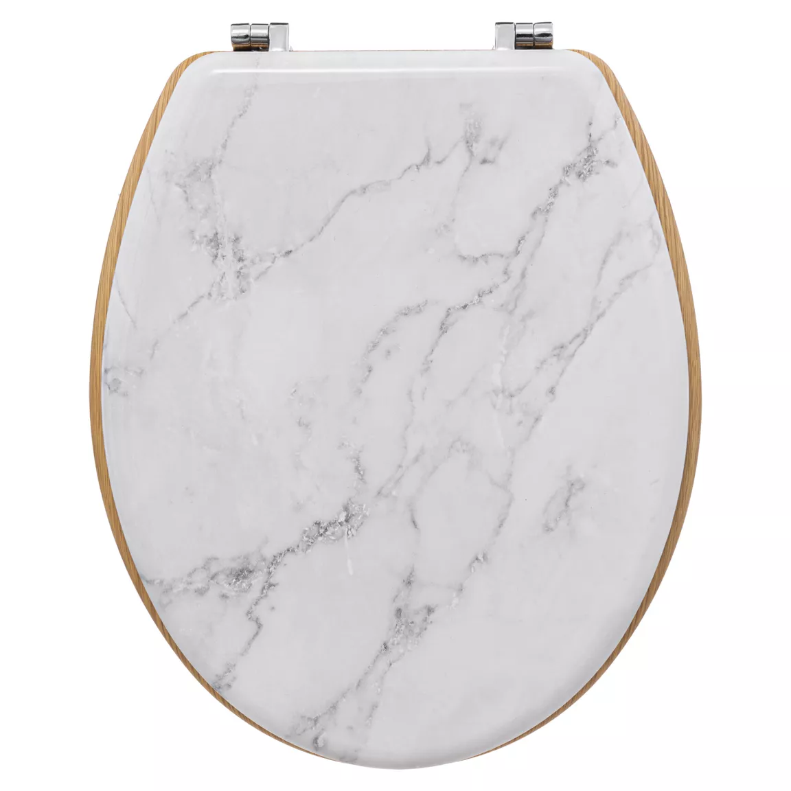 Abattant WC bois effet marbre (L36 cm) Léa Blanc